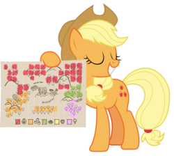 Size: 2243x2007 | Tagged: safe, artist:sonofaskywalker, applejack, earth pony, pony, g4, going to seed, cowboy hat, eyes closed, female, hat, high res, hoof hold, map, mare, simple background, smiling, solo, transparent background, vector