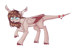 Size: 3054x1945 | Tagged: safe, artist:honeybbear, oc, oc only, oc:itsumi, nocturnal howler, original species, pegasus, pony, :p, female, mare, simple background, solo, tongue out, transparent background