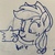 Size: 2462x2474 | Tagged: safe, artist:rainbow eevee, applejack, oc, oc:landen irelan, dog, pony, g4, boop, cute, female, high res, jackabetes, lineart, offscreen character, pen drawing, scrunchy face, solo focus, traditional art