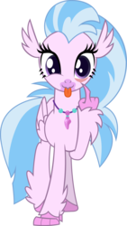 Size: 2136x3800 | Tagged: safe, artist:andrevus, silverstream, classical hippogriff, hippogriff, g4, :p, cute, diastreamies, eye pull tongue diss, facing you, female, high res, looking at you, silly, simple background, solo, tongue out, transparent background