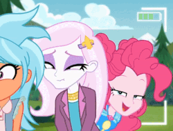 Size: 444x338 | Tagged: safe, screencap, fleur-de-lis, frosty orange, pinkie pie, equestria girls, five lines you need to stand in, g4, my little pony equestria girls: better together, animated, bathroom line, covering crotch, cropped, dancing, desperation, female, fetish fuel, lidded eyes, need to pee, omorashi, potty dance, potty emergency, potty time