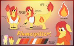 Size: 3840x2400 | Tagged: safe, artist:jesseorange, oc, oc:flamespitter, dracony, hybrid, fat, female, high res, mare, obese, reference sheet