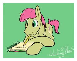 Size: 2500x2000 | Tagged: safe, artist:inlustriusghost, oc, oc:parker, earth pony, pony, high res, male, notebook, pencil, sitting, stallion, writing