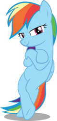 Size: 595x1250 | Tagged: safe, edit, editor:michaelsety, rainbow dash, pony, g4, the washouts (episode), bedroom eyes, bipedal, female, smiling, solo, vector