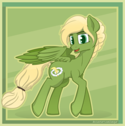 Size: 1000x1005 | Tagged: safe, artist:umgaris, oc, oc only, oc:chrysolite, pegasus, pony, female, shadow, simple background, solo, trade