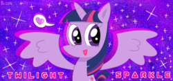 Size: 3000x1400 | Tagged: safe, artist:angelicartistgirl, twilight sparkle, alicorn, pony, g4, cute, digital art, female, heart, mare, open mouth, pictogram, solo, spread wings, text, twiabetes, twilight sparkle (alicorn), wings