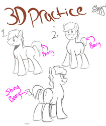 Size: 3166x3750 | Tagged: safe, artist:siggyderp, pony, butt, high res, male, partial color, plot, practice drawing, practice sketch, signature, sketch, solo, stallion, text
