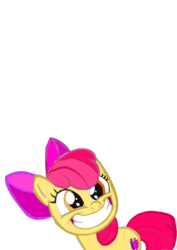 Size: 595x842 | Tagged: safe, artist:joeydr, apple bloom, earth pony, pony, g4, going to seed, adorabloom, big grin, bow, cute, female, filly, grin, looking at you, looking up, simple background, smiling, solo, squee, transparent background, vector