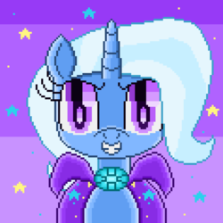 Size: 3808x3808 | Tagged: safe, artist:superhypersonic2000, trixie, pony, unicorn, g4, female, grin, high res, pixel art, smiling, solo