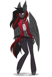Size: 735x1088 | Tagged: safe, artist:victorious02, oc, oc only, oc:burning shadow, anthro, simple background, solo, transparent background