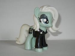 Size: 1024x768 | Tagged: safe, artist:silverband7, oc, oc:ghoulish, earth pony, pony, clothes, customized toy, female, irl, jacket, mare, photo, solo, toy