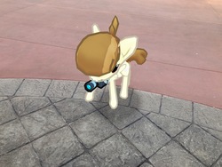 Size: 4032x3024 | Tagged: safe, gameloft, photographer:undeadponysoldier, featherweight, pegasus, pony, g4, amusement park, augmented reality, camera, colt, disney world, epcot, florida, irl, male, orlando, photo, ponies in real life, solo, theme park