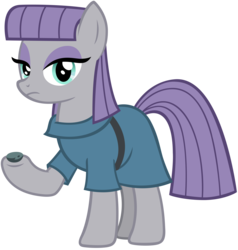 Size: 5989x6280 | Tagged: safe, artist:andoanimalia, boulder (g4), maud pie, earth pony, pony, g4, maud pie (episode), absurd resolution, clothes, female, lidded eyes, looking at you, mare, simple background, solo, transparent background, vector