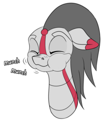 Size: 1000x1115 | Tagged: safe, artist:rubiont, oc, oc:rubiont, pony, robot, robot pony, bust, chewing, eating, rubiont stickerpack, sticker