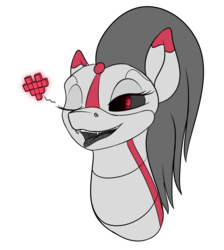 Size: 1000x1115 | Tagged: safe, artist:rubiont, oc, oc:rubiont, pony, robot, robot pony, heart, one eye closed, rubiont stickerpack, sticker, wink