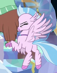 Size: 717x917 | Tagged: safe, screencap, silverstream, yona, classical hippogriff, hippogriff, yak, g4, uprooted, butt, cropped, faceplant, fail, out of context, plot, streambutt, yonass