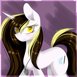 Size: 2000x2000 | Tagged: safe, artist:redheartponiesfan, oc, oc only, oc:sereria, pony, unicorn, female, high res, jewelry, looking at you, mare, necklace, solo