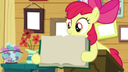 Size: 1920x1080 | Tagged: safe, edit, edited screencap, screencap, apple bloom, earth pony, pony, g4, the last crusade, book, picture frame, template