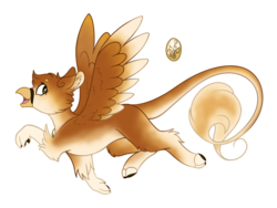 Size: 1280x961 | Tagged: safe, artist:sketchthebluepegasus, oc, oc only, oc:betty, griffon, eared griffon, female, pale belly, simple background, solo, transparent background