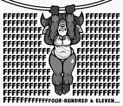 Size: 990x856 | Tagged: safe, artist:toonbat, yona, yak, anthro, unguligrade anthro, g4, amazon, armpits, black and white, bow, breasts, busty yona, clothes, cloven hooves, comic panel, female, grayscale, hair bow, leotard, monkey swings, monochrome, muscles, pullup, solo, workout, yonathletic