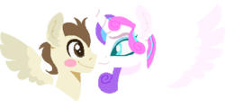 Size: 449x216 | Tagged: safe, artist:summersketch-mlp, pound cake, princess flurry heart, alicorn, pegasus, pony, g4, disembodied head, female, male, older, older flurry heart, older pound cake, ship:poundflurry, shipping, straight