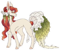 Size: 2855x2398 | Tagged: safe, artist:sleepy-nova, oc, oc only, original species, pony, augmented tail, female, hair accessory, high res, mare, roached back, simple background, solo, transparent background