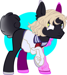 Size: 1280x1415 | Tagged: safe, artist:daydreamprince, oc, oc only, earth pony, pony, augmented tail, base used, clothes, male, shirt, solo, stallion