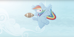 Size: 2856x1418 | Tagged: safe, artist:brutalweather studio, rainbow dash, pegasus, pony, ponyville's incident, g4, american football, cartoon physics, derp, faic, female, great moments in animation, show accurate, solo, sports, youtube link