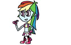 Size: 1024x648 | Tagged: safe, artist:mixopolischannel, rainbow dash, equestria girls, g4, clothes, exeron fighters, exeron outfit, midriff, skirt, sports bra