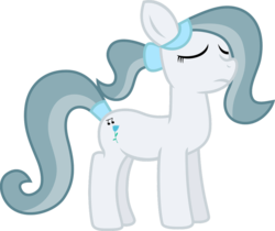 Size: 975x820 | Tagged: safe, artist:hendro107, oc, oc:silver bell, earth pony, pony, bow, hair bow, sad, sad face, vector