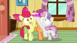 Size: 1920x1080 | Tagged: safe, screencap, apple bloom, scootaloo, sweetie belle, earth pony, pony, g4, the last crusade, bound together, cutie mark crusaders, saddle bag