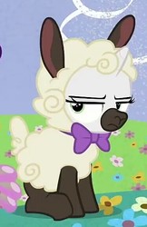 Size: 373x577 | Tagged: safe, screencap, sweetie belle, pony, sheep, unicorn, forever filly, g4, animal costume, clothes, cosplay, costume, cropped, cute, female, flower, lamb costume, sheep costume, sheepie belle, solo, sweetie belle is not amused, unamused