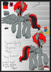 Size: 4921x6890 | Tagged: safe, artist:pastel-pony-princess, oc, oc:serendypity, pegasus, pony, red and black oc