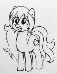 Size: 1306x1703 | Tagged: safe, artist:ch-chau, oc, oc only, earth pony, pony, monochrome, solo