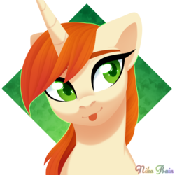 Size: 3000x3000 | Tagged: safe, artist:nika-rain, oc, oc only, pony, unicorn, bust, cute, female, high res, portrait, simple background, solo, tongue out