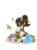 Size: 1024x1366 | Tagged: safe, artist:zsnowfilez, oc, oc only, oc:chocolate forstheart, pony, unicorn, female, filly, glue, magic, mouth hold, scissors, simple background, solo, teddy bear, transparent background