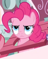Size: 400x491 | Tagged: safe, screencap, pinkie pie, earth pony, pony, between dark and dawn, g4, season 9, cropped, female, frown, mare, pinkie pie is not amused, solo, unamused