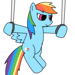 Size: 1900x1900 | Tagged: safe, artist:mega-shonen-one-64, rainbow dash, pegasus, pony, g4, female, gymnastics, olympics, rio 2016, solo, sports