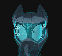 Size: 1000x901 | Tagged: safe, artist:hexfloog, oc, oc only, pony, bust, clothes, female, glowing, helmet, solo, suit, wide eyes