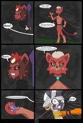 Size: 736x1085 | Tagged: safe, alternate version, artist:chedx, zecora, abyssinian, cat, comic:the storm kingdom, g4, my little pony: the movie, alternate hairstyle, alternate timeline, alternate universe, black paw, black paw warlocks, captured, comic, fanart, fanfic, shocked, the bad guy wins, the black paw warlocks