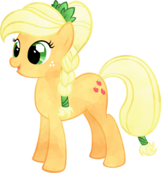 Size: 1116x1200 | Tagged: safe, artist:cubonator, applejack, crystal pony, earth pony, pony, g4, alternate hairstyle, crystallized, cute, female, jackabetes, mare, open mouth, simple background, smiling, solo, transparent background, vector