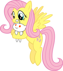 Size: 4740x5310 | Tagged: safe, artist:supermatt314, fluttershy, pegasus, pony, g4, cute, female, flying, holding, mare, reddit, shyabetes, simple background, smiling, snoo, spread wings, transparent background, wings