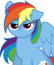 Size: 4950x6000 | Tagged: safe, artist:godoffury, rainbow dash, pony, g4, female, one ear down, serious, serious face, simple background, solo, transparent background, vector