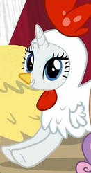 Size: 359x683 | Tagged: safe, screencap, rarity, bird, chicken, forever filly, g4, animal costume, chicken suit, clothes, cosplay, costume, cropped, cute, female, happy, solo