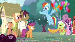 Size: 1920x1080 | Tagged: safe, screencap, big macintosh, cup cake, fluttershy, mane allgood, pound cake, rainbow dash, scootaloo, snap shutter, sugar belle, earth pony, pony, g4, my little pony: friendship is magic, the last crusade