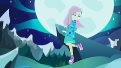 Size: 2048x1152 | Tagged: safe, screencap, fluttershy, equestria girls, g4, my little pony equestria girls: choose your own ending, the last drop, the last drop: fluttershy, female, shoes, sneakers, solo