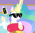 Size: 1141x1079 | Tagged: safe, edit, edited screencap, screencap, princess celestia, alicorn, pony, between dark and dawn, g4, boomer, cloud, cropped, female, meme, monster energy, sleeping bag, solo, sunglasses, window