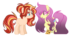 Size: 1997x1028 | Tagged: safe, artist:rainbows-skies, oc, oc only, oc:dracis, oc:sunlight glitter, hybrid, pony, unicorn, base used, female, interspecies offspring, magical lesbian spawn, mare, offspring, parent:discord, parent:fluttershy, parent:starlight glimmer, parent:sunset shimmer, parents:discoshy, parents:shimmerglimmer, simple background, transparent background