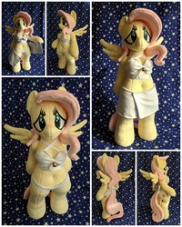 Size: 1600x2000 | Tagged: safe, artist:burgunzik, fluttershy, anthro, unguligrade anthro, g4, anthro plushie, arm hooves, belly button, bikini, breasts, clothes, female, irl, photo, plushie, solo, swimsuit