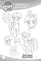 Size: 2107x3160 | Tagged: safe, seven seas, twilight sparkle, alicorn, pony, g4, my little pony: the manga, my little pony: the manga volume 1, big crown thingy, concept art, crown, cute, cutie mark, element of magic, high res, jewelry, lineart, looking at you, monochrome, regalia, sketch, sketch gallery, twilight sparkle (alicorn)